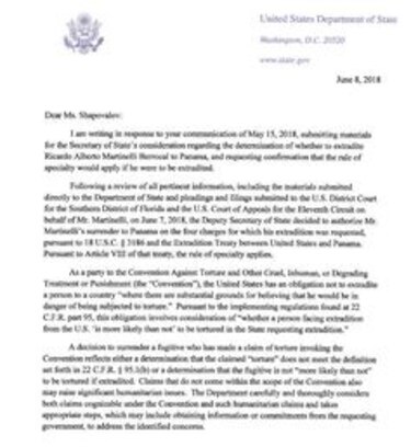 Estados Unidos aprueba la extradición de Ricardo Martinelli a Panamá