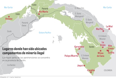 Bandas criminales de Colombia explotan minería ilegal en Darién