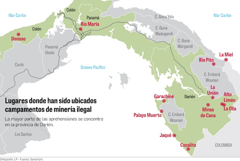 Bandas criminales de Colombia explotan minería ilegal en Darién