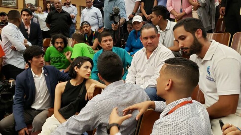 Castillero recibe a jóvenes que se oponen a las reformas constitucionales