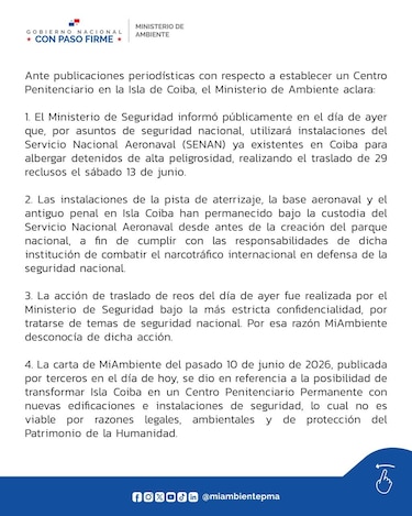 Traslado de 29 reclusos a Coiba reabre debate legal, ambiental y penitenciario