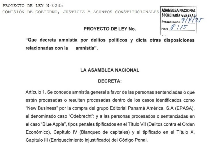 Propuesta de ley de Amnistía: Comisión de Gobierno de la Asamblea discutirá su futuro este martes