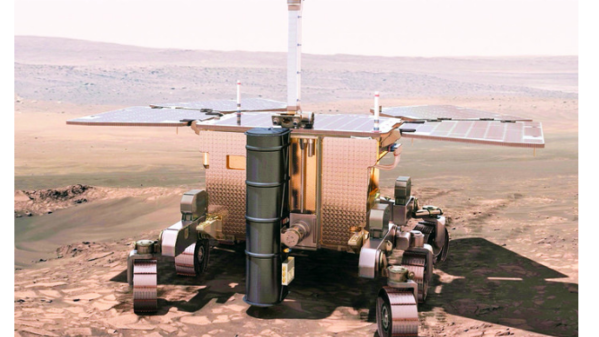 Módulo con ruedas y cámaras para explorar el terreno de Marte del proyecto ExoMars.