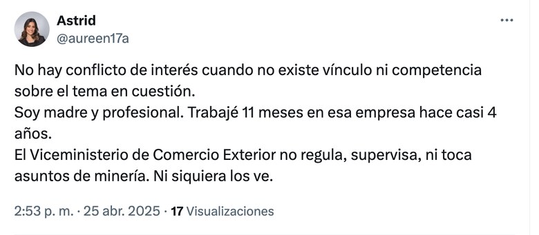 Polémica por designación de exabogada de Cobre Panamá como viceministra de Comercio Exterior