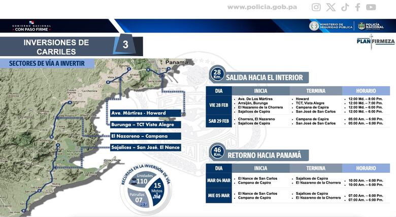 Atención a la inversión de carriles; más de 175 mil vehículos estiman que se desplazarán al interior del país por Carnavales