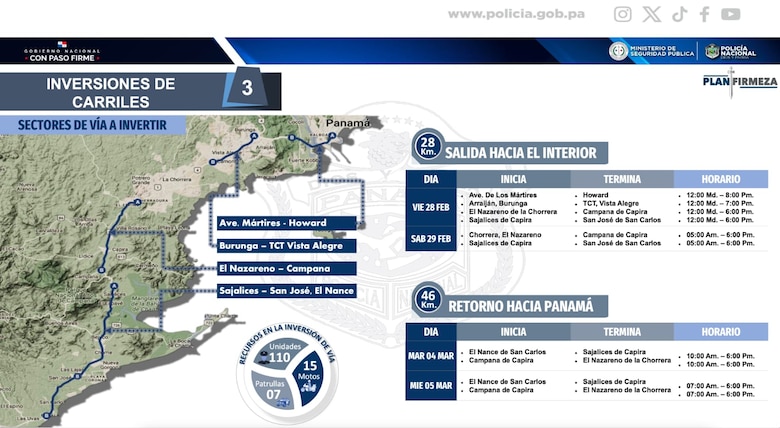 Atención a la inversión de carriles; más de 175 mil vehículos estiman que se desplazarán al interior del país por Carnavales