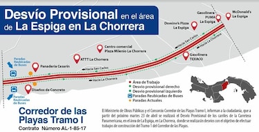 Anuncian desvío en La Espiga de La Chorrera