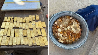 Los obreros que descubrieron un tesoro de $10 millones en lingotes y monedas de oro sepultado en las paredes de una casa en Bélgica