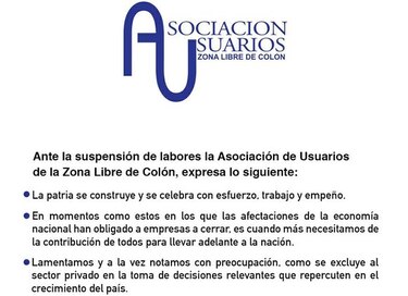 Usuarios de la Zona Libre lamentan suspensión de labores, 'en momentos de afectaciones de la economía'