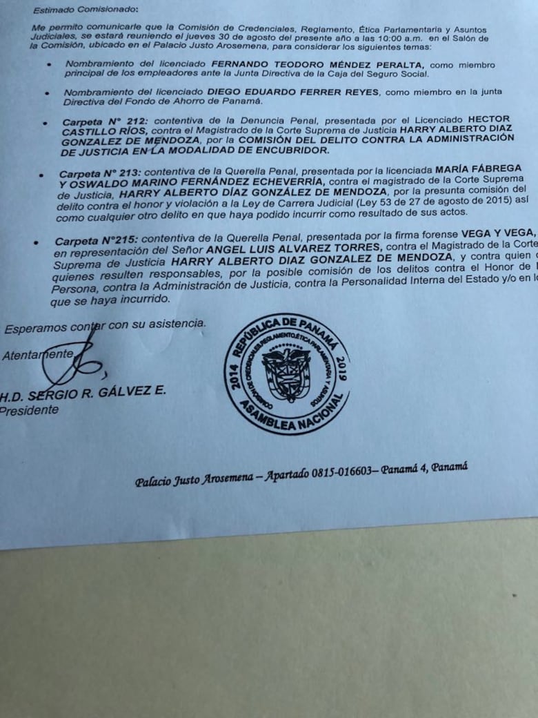 Comisión de Credenciales analizará este jueves tres querellas contra Harry Díaz