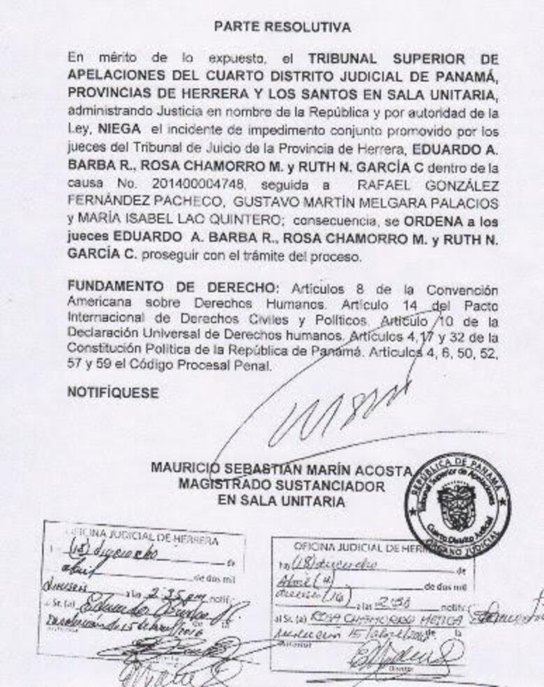 Niegan incidente de impedimento a jueces en el caso de Campos de Pesé