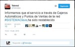 Reparan sistema Telered; cajeros y puntos de venta fallaron durante una hora