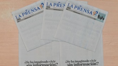 'La Prensa' de Nicaragua publica su portada prácticamente en blanco
