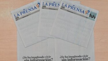 'La Prensa' de Nicaragua publica su portada prácticamente en blanco