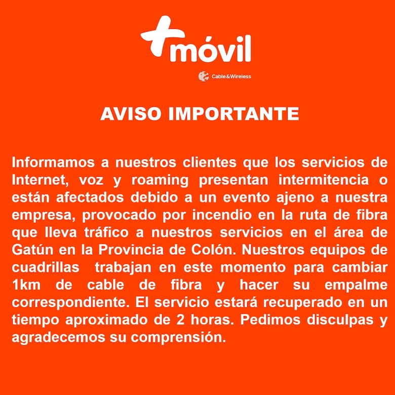 Reportan intermitencia en algunos servicios de telecomunicaciones en Panamá