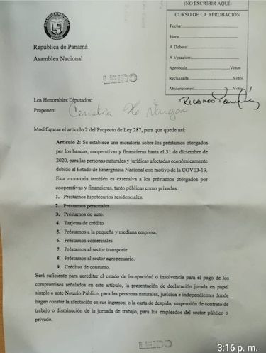 Aprueban en segundo debate proyecto de ley No. 287; monto de bono solidario no será relacionado a la canasta básica