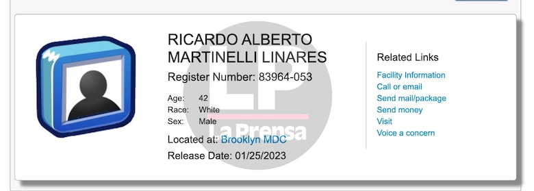 Los hermanos Martinelli Linares saldrán en libertad en enero de 2023
