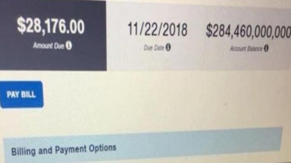 Usuaria recibe una factura de luz por $284 mil millones en Pensilvania