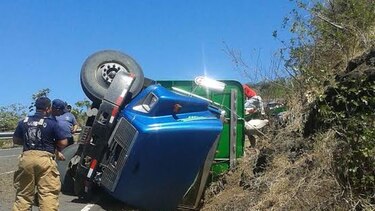 Vuelco de camión provoca pérdidas a ganadero