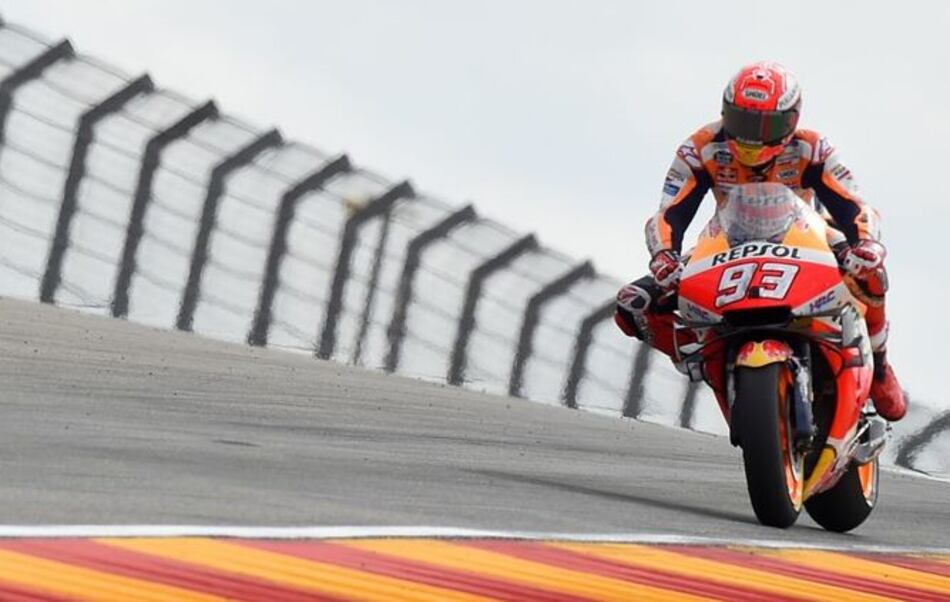 Márquez consigue el mejor tiempo en Aragón