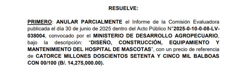 Hospital de Mascotas: proceso de adjudicación se retrasa por reclamo acogido