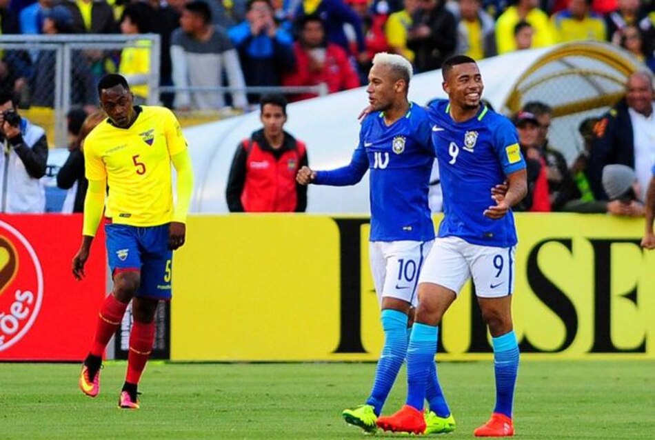 Brasil golea 3-0 a Ecuador en Quito