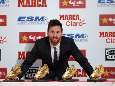 Lionel Messi recibe su cuarta Bota de Oro