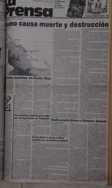 Se cumplen 25 años del gran terremoto de Bocas del Toro; así lo reseñó 'La Prensa'