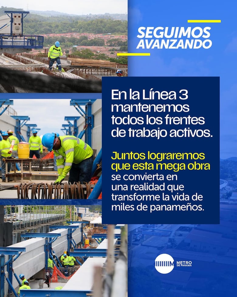 Línea 3 del Metro de Panamá reanuda obras tras huelga del sector construcción