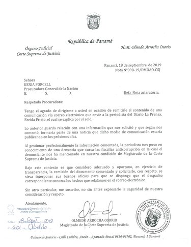 Magistrado Arrocha presenta solicitud para que lo declaren impedido en caso Cacsa