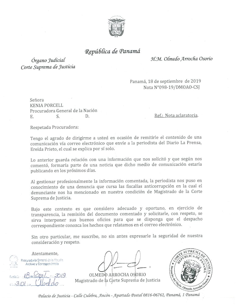 Magistrado Arrocha presenta solicitud para que lo declaren impedido en caso Cacsa