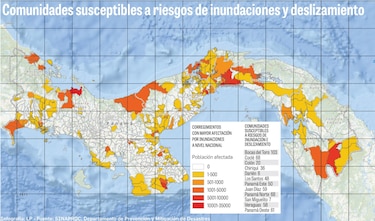 Más de 550 comunidades son susceptibles a inundaciones y deslizamientos