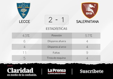 Primera victoria de la temporada para Lecce que vence 2-1 ante Salernitana