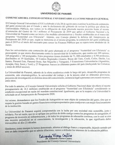 Consejo General Universitario pide dejar sin efecto el recorte presupuestario a la UP
