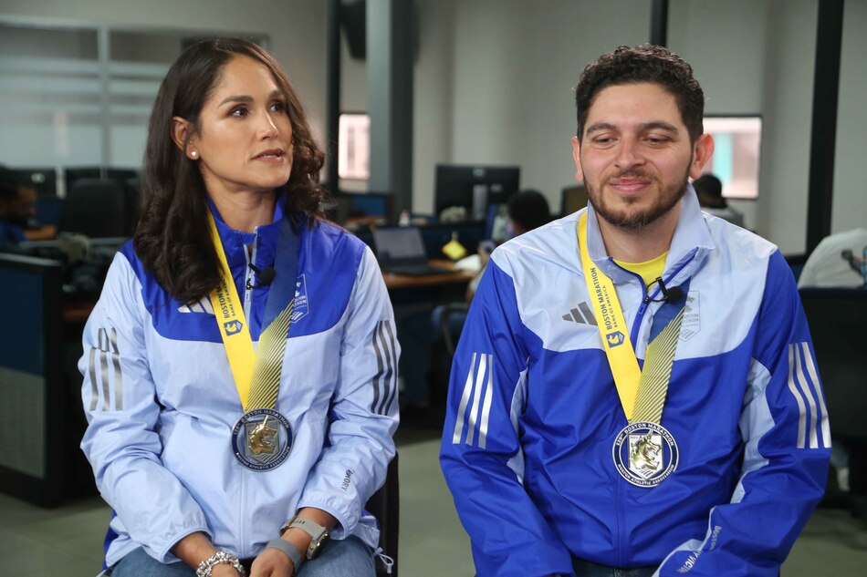 Diana Rodríguez y César Barrios viven la magia de la Maratón de Boston