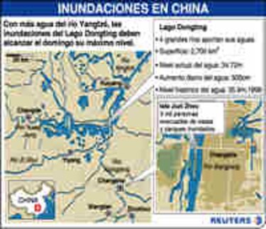 Evacuan a personas de zonas ribereñas del lago Dongting