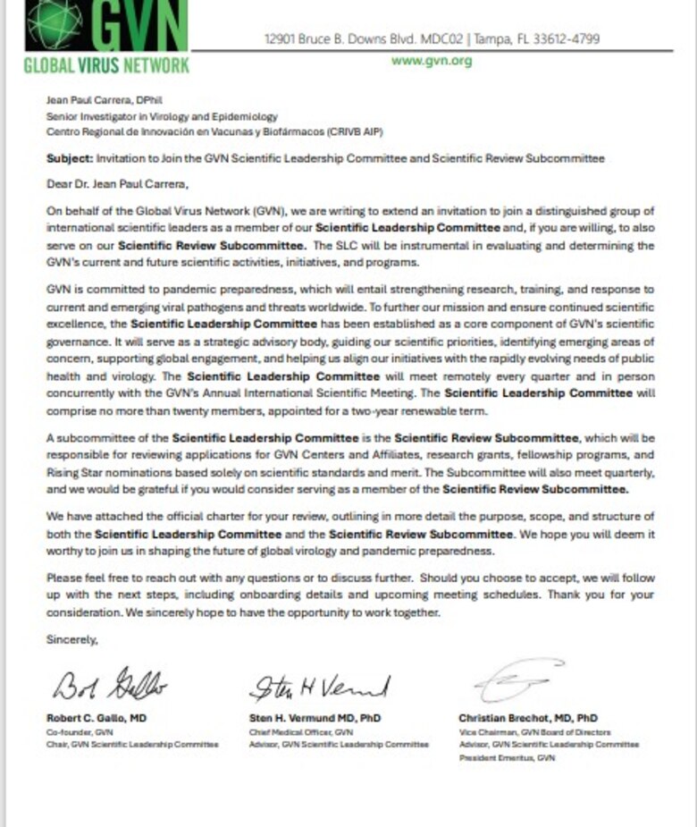 Virólogo panameño ingresa al Comité de Liderazgo Científico liderado por Robert Gallo, pionero en la identificación del VIH