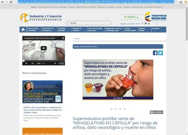 Prohíben vender cualquier marca de minigelatinas en Colombia por muerte de niño