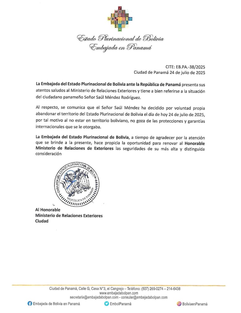 Prófugo internacional: Saúl Méndez sale de Bolivia; Panamá emitirá alerta roja