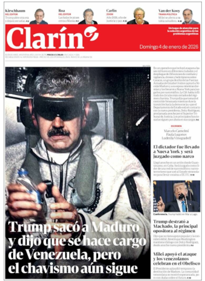 La foto de Nicolás Maduro esposado recorre el mundo tras su captura por Estados Unidos