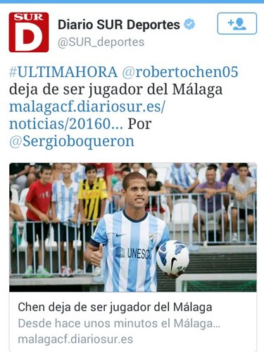 Termina el periplo del panameño Roberto Chen por el Málaga