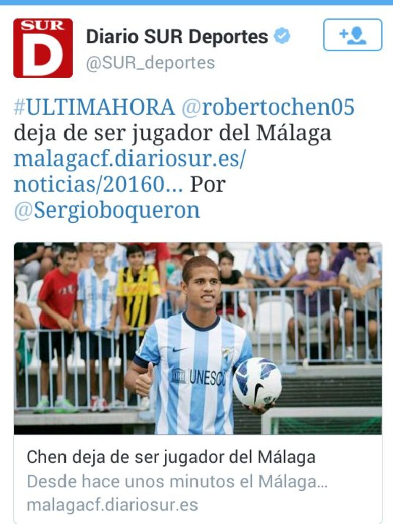 Termina el periplo del panameño Roberto Chen por el Málaga