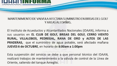 Varias  comunidades están sin agua por trabajos en válvula
