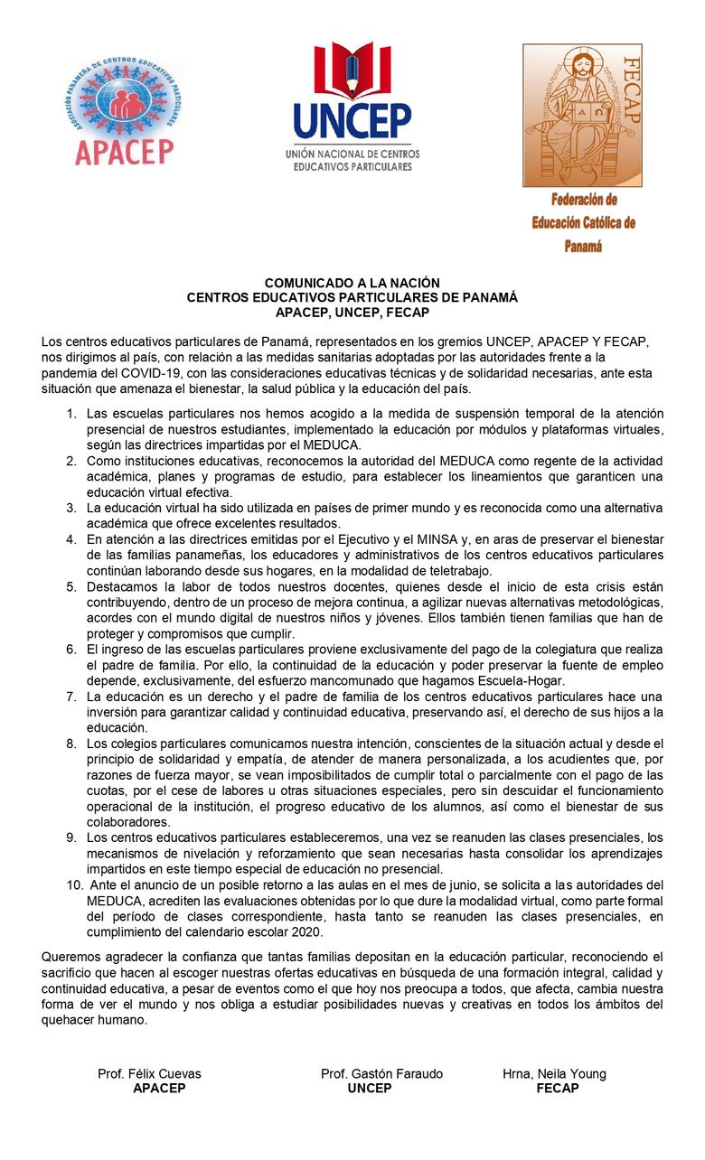 Colegios particulares consideran indispensable mantener el pago de cuotas, pero podrían ayudar a los acudientes afectados por el virus