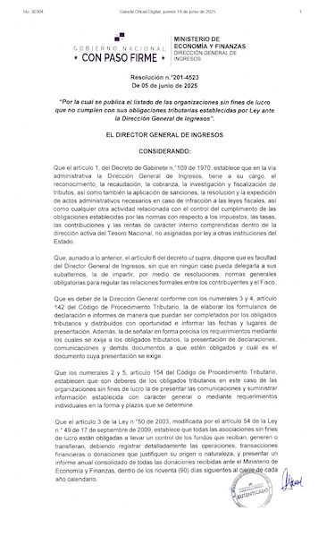 DGI revoca el beneficio fiscal a organizaciones sin fines de lucro, academias deportivas y agrupaciones religiosas; conoce cuáles son