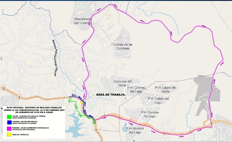 Cerrarán la vía Transístmica frente a La Cabima del 12 al 15 de febrero por instalación de puente peatonal