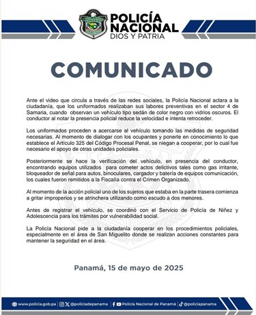 Tensión en operativo policial en San Miguelito: ocupante usó a menores como escudo, afirma la Policía