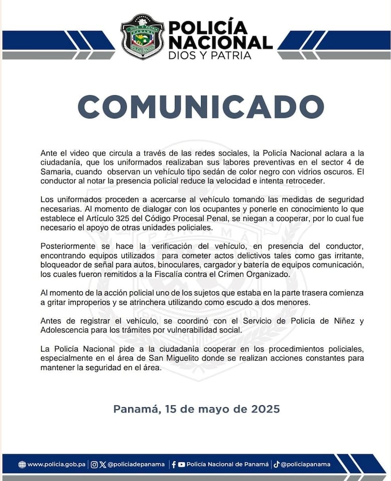 Tensión en operativo policial en San Miguelito: ocupante usó a menores como escudo, afirma la Policía