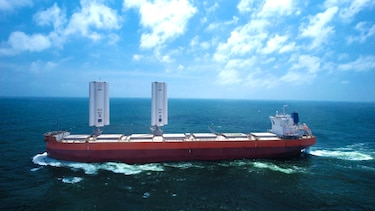 Buques gigantes propulsados por velas de acero