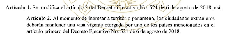 Si tienes alguna de estas visas puedes entrar a Panamá